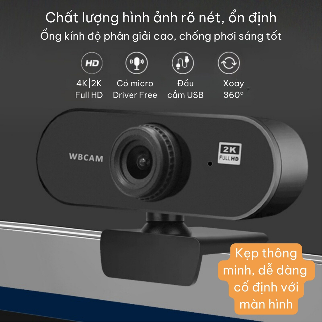 Webcam 4K 2K Livestream có Mic cho PC, Laptop, Trợ sáng cực tốt, webcam pc, cam máy tính pc, webcam usb. | BigBuy360 - bigbuy360.vn