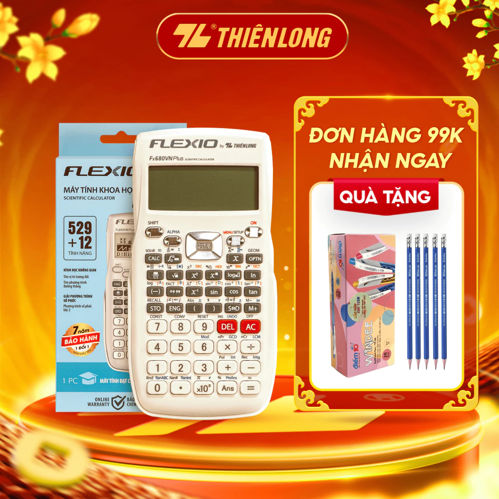 Máy tính cầm tay Flexio Fx680VN Thiên Long - Máy tính học sinh bỏ túi chính hãng