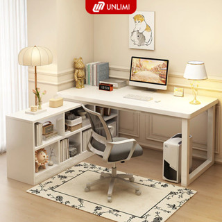Bàn làm việc, Bàn học góc chữ L kết hợp tủ sách thông minh, tiết kiệm diện tích thương hiệu UNLIMI - UM131 / UP368
