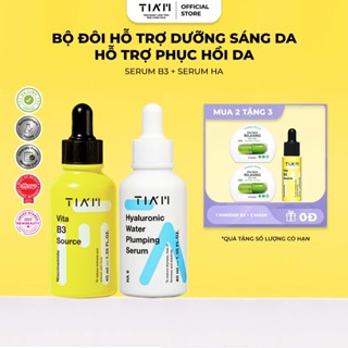 Bộ Đôi Dưỡng Sáng Da, Cấp Nước, Phục Hồi Đa Tầng Serum Niacinamide 10%, Serum Tia'm Hyaluronic Water Plumping 40ml