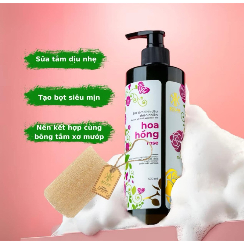 Sữa tắm thiên nhiên làm sạch da dưỡng ẩm, mềm mịn, lưu hương KOLAN 500ml