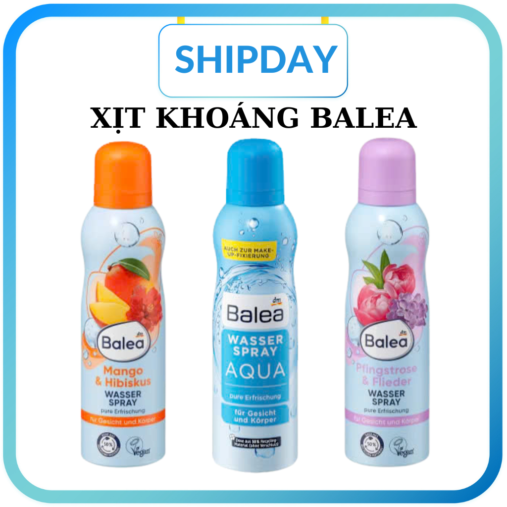 Xịt Khoáng Cấp Ẩm Balea, Tăng Cường Độ Ẩm Tự Nhiên Cho Da Giúp Sáng Bóng Căng Tràn- Hàng Đức