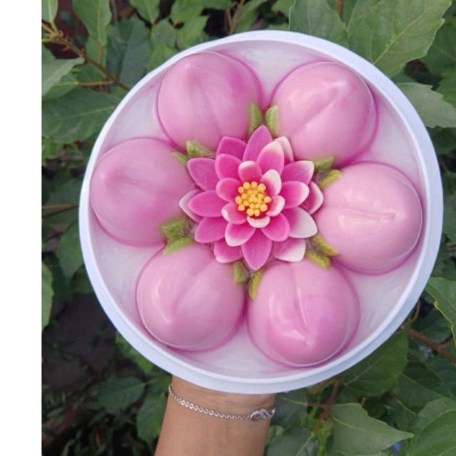 khuôn quả đào khuôn nhựa hình trái đào làm rau câu bánh xu xuê