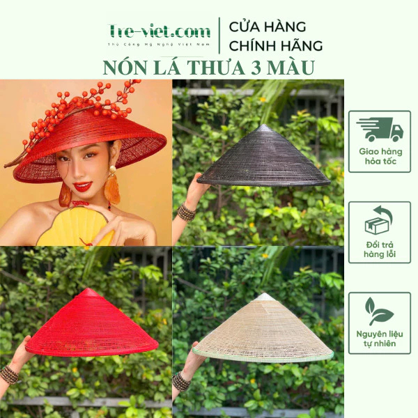 (Tặng Dây Đeo) Nón Lá Đan Bằng Nan TRe Thưa Chụp ảnh Áo Dài, Nón Lưới Nan Tre Việt Nam