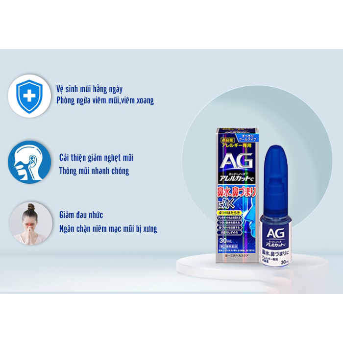 Xịt xoang nghẹt mũi AG Allercut DAIICHI SANKYO Nội Địa Nhật Bản