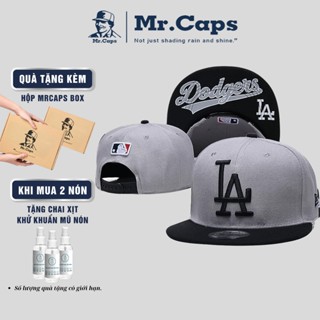 Nón snapback LA kèm Hộp MrCaps Box phong cách underground - Mũ hiphop MLB cao cấp form unisex cho cả nam và nữ SLA02