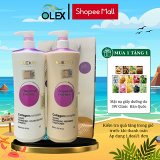 Cặp Dầu Gội Xả Olexrs Hair Salon Giúp Phục Hồi Và Giữ Màu Cho Tóc 960ml (Tím)