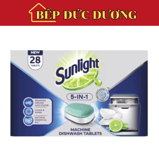 Hộp Viên Rửa Chén Bát Sunlight 5 in 1 Dành Cho Máy Rửa Chén Bát (28 Viên/Hộp)- Bếp Đức Dương