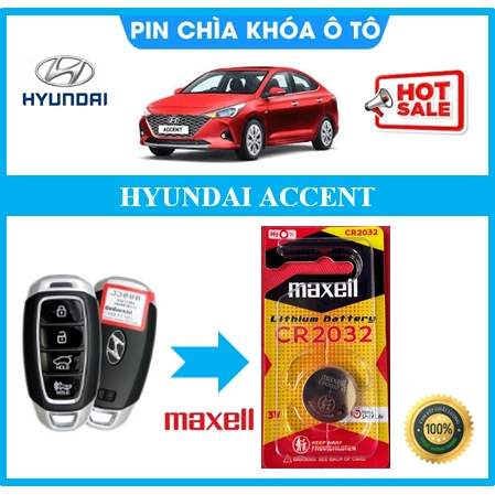 Pin chìa khóa ô tô Hyundai Accent 3 nút điều khiển chính hãng sản xuất tại Japan 3V Maxcell