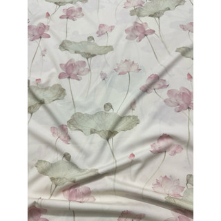 Vải lụa nhăn hoa sen may áo dài