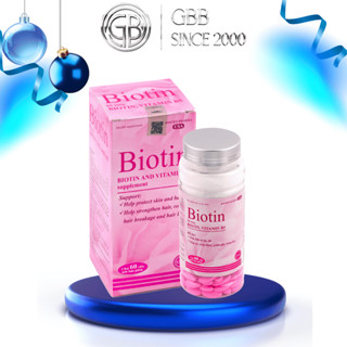 Viên uống Biotin bổ sung Biotin và Vitamin B5 giúp giảm rụng tóc, bảo vệ da, chắc móng (Hộp 60 viên)