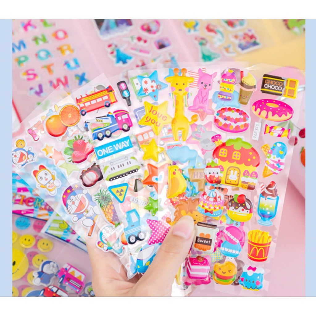 [Văn phòng phẩm] Set 10 Tấm Sticker 3D Nhỏ