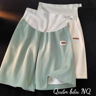  Quần bầu short thiết kế ống rộng Quần sooc bà bầu chất gân tăm to đẹp mềm mát cho mẹ bầu mặc hè QB77 