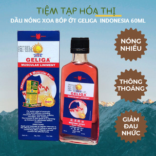 [Geliga] Combo 12 Chai Dầu Nóng Ớt Xoa Bóp Geliga Muscular Liniment Indonesia 60ml Gia Truyền