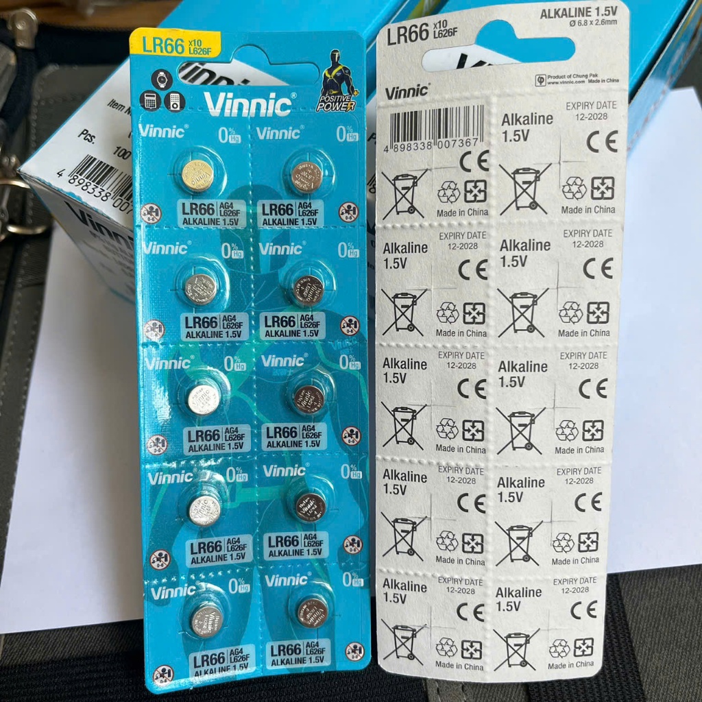 Vỉ 10 Viên Pin Vininc LR626 377 626 SR66 SR626 Pin Đồng Hồ Đeo Tay