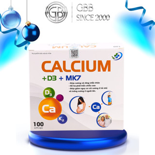 Calcium D3 MK7 bổ sung canxi cho bà bầu, bổ sung canxi và vitamin D3 (Hộp 100 Viên)