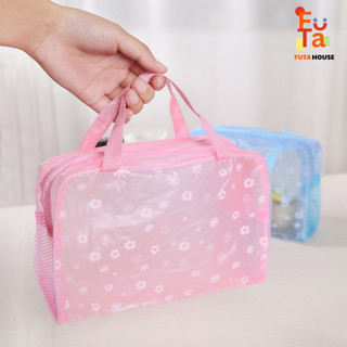 Túi đựng mỹ phẩm trong suốt họa tiết hoa cúc