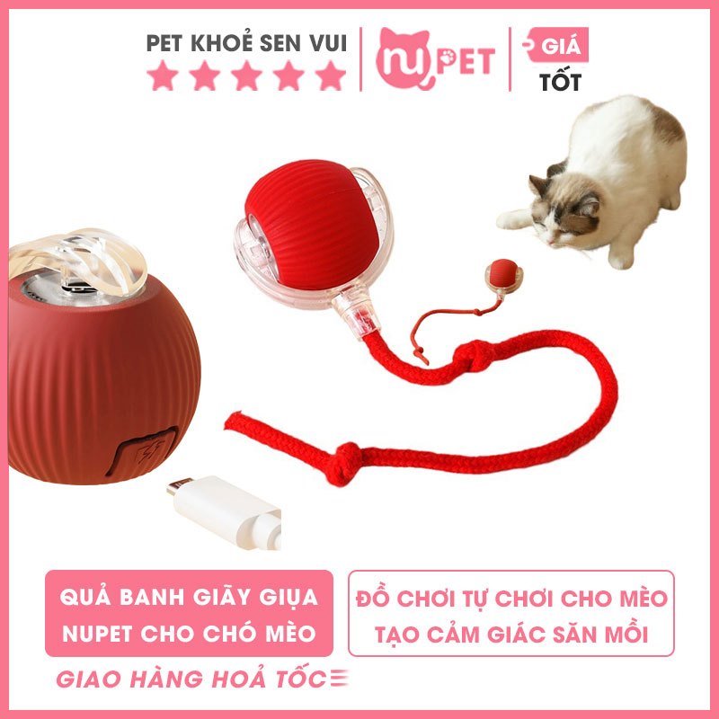 Quả banh giãy giụa Nupet cho bé mèo chơi đuổi bắt cả ngày – Đồ chơi mèo tự động