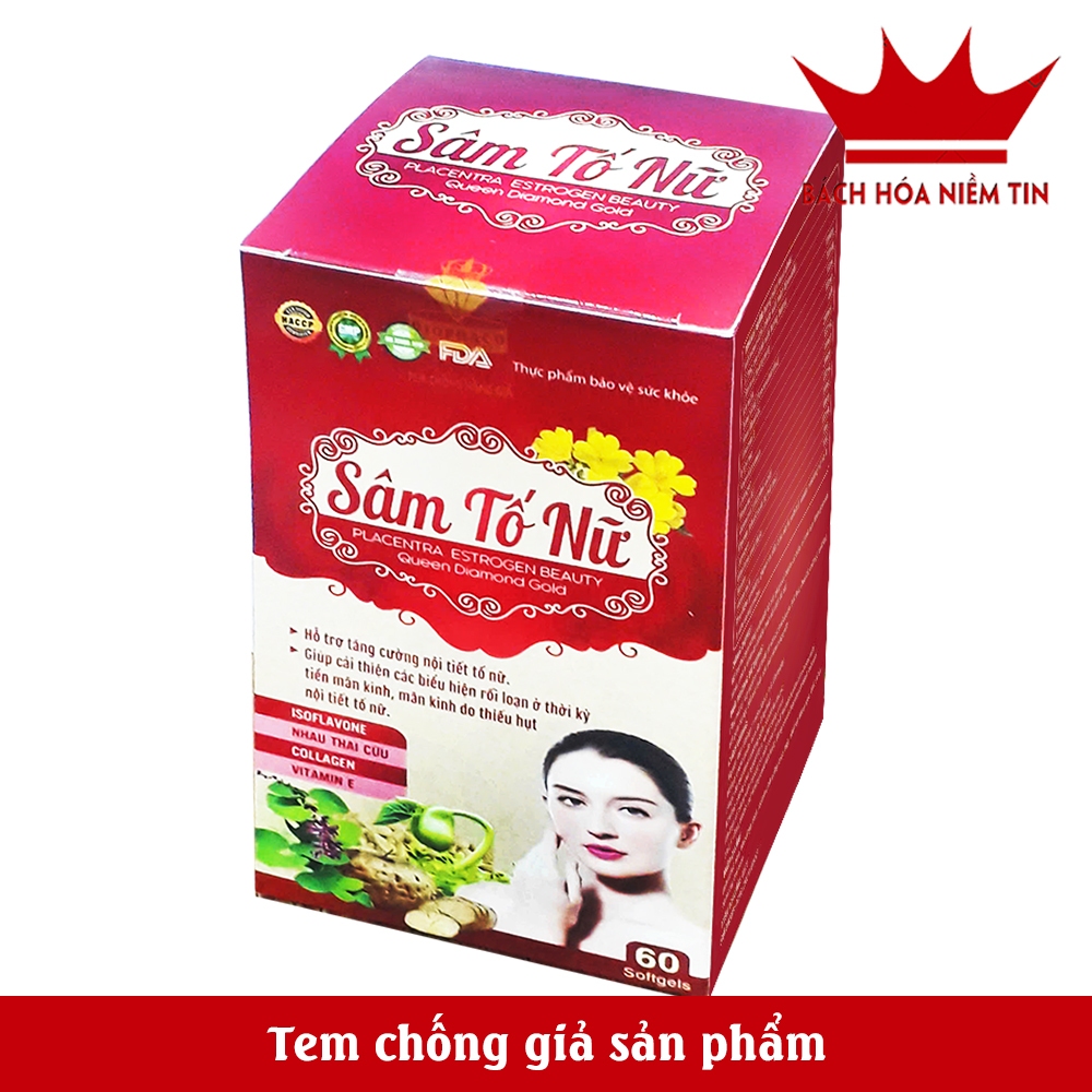 Viên uống tăng nội tiết tố nữ SÂM TỐ NỮ  giảm bốc hỏa, cải thiện làn da, đẹp da - Hộp 60 viên