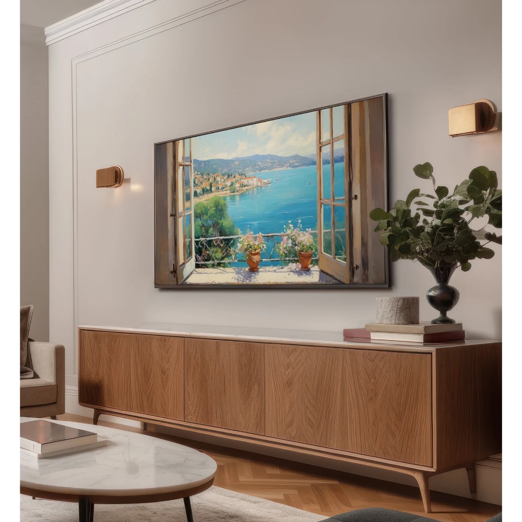 Tranh in Canvas Bên Khung Cửa Sổ (Có hình thật - Đã có khung, móc, đinh treo) - The Canvas House