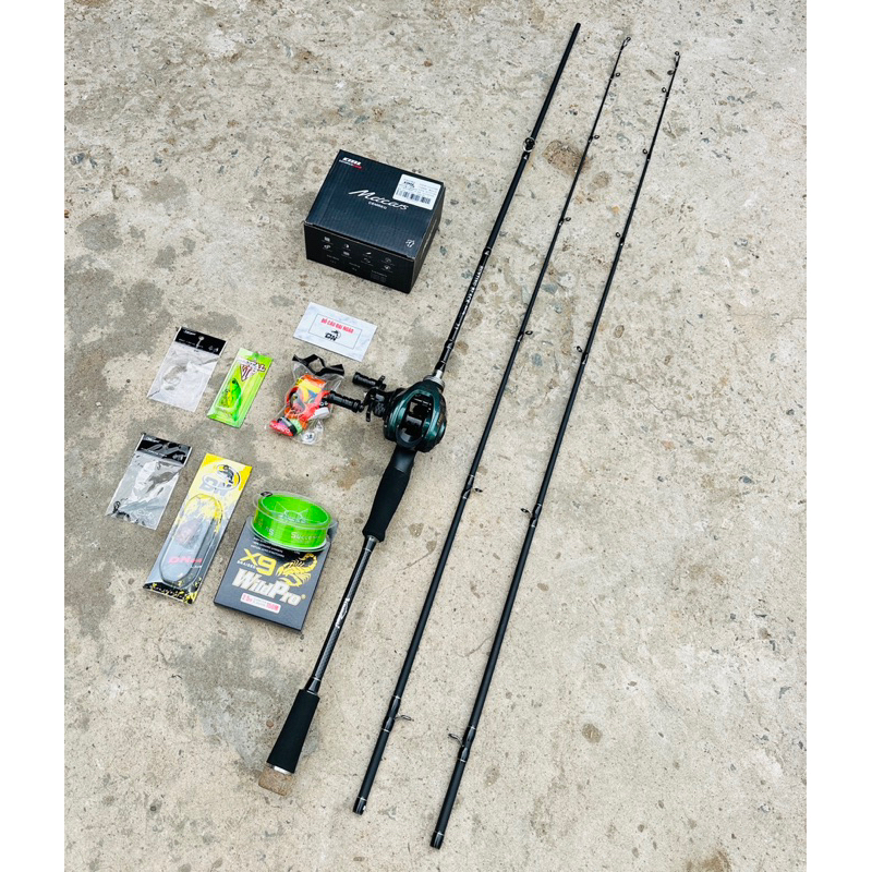 Combo Lure máy ngang cần Hungting black ( chuẩn hãng ) Máy Cemreo Có tiếng Drag Click.