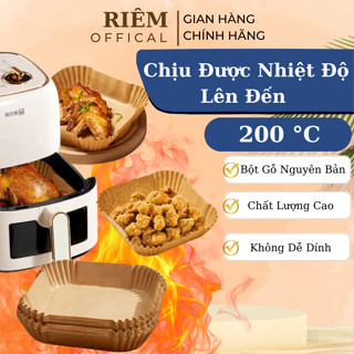 Giấy Lót Nồi Chiên Ko Dầu Set 100 Tờ Giấy Vuông Lót Nồi Chiên Không Dầu Chống Dính An Toàn RIEM