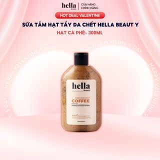 Sữa tắm tẩy tế bào chết hạt cà phê hữu cơ Hella Beauty 300ml