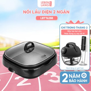 Nồi lẩu điện đa năng, nướng lẩu 2in1 Lebenlang LBTT6288, 1650W, 4l, bảo hành 2 năm - chính hãng
