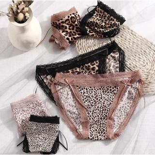 Combo 5c Quần Lót Su lạnh da Báo, da beo Viền Ren Cao Cấp có nơ quyến rũ  Nữ