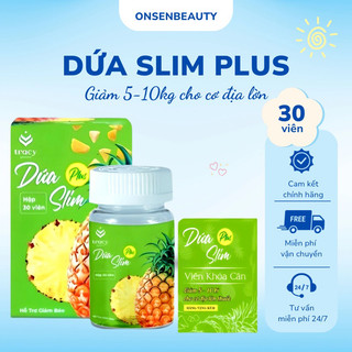  Viên Uống Giảm Cân cấp tốc Dứa Slim Plus Tặng Kèm Khoá Cân Lt 30viên giảm ngay 4-8kg 
