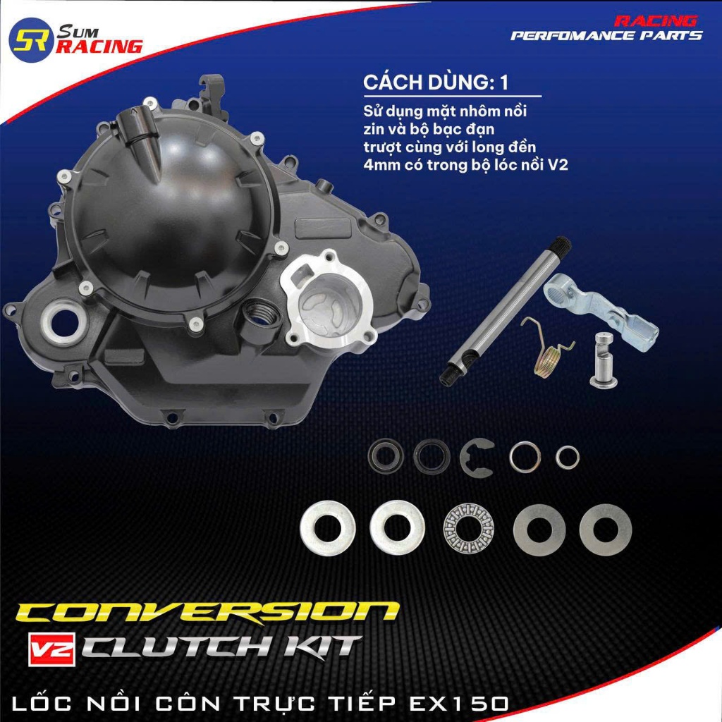 Vỏ côn trực tiếp cho Exciter 150, Mx King Y15ZR SUM RACING cover clutch y15zr