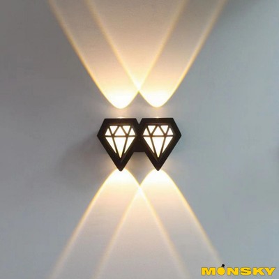 Đèn hắt tường LED MONSKY JETTA hình kim cương cao cấp trang trí nội ngoại thất sang trọng, hiện đại