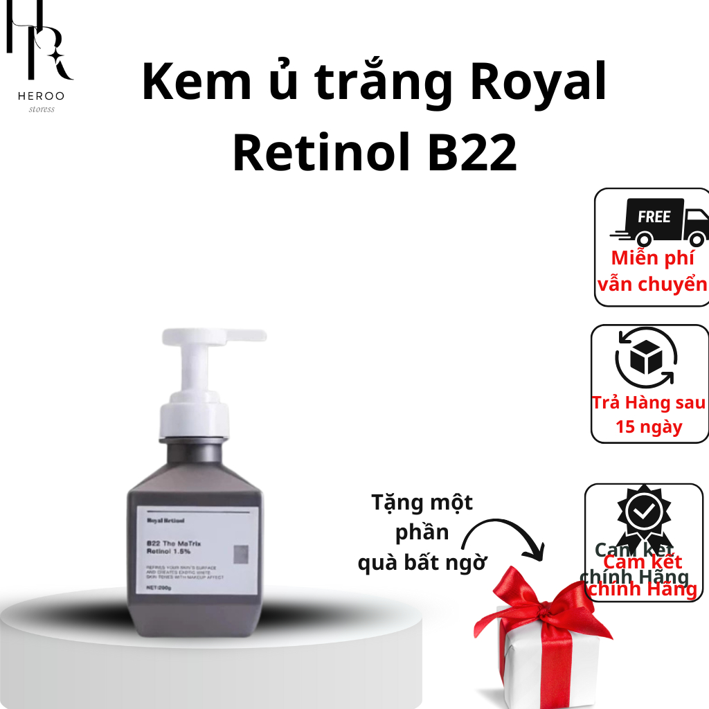 Kem ủ trắng Royal Retinol B22 The Matrix Retinol 1.5% , kem body trắng da cấp tốc mềm mịn