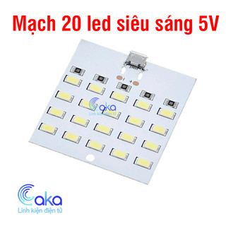Mạch 20 đèn led siêu sáng nguồn 5V Micro USB