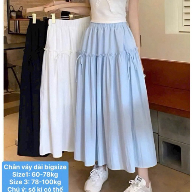 Chân váy UZZANG xoè bigsize/ chân váy maxi bigsize dài 95cm