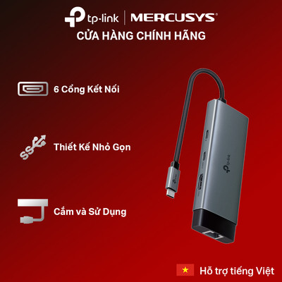 Hub USB Type-C 6 Cổng TP-Link UH6120C – Giải Pháp Kết Nối Toàn Diện Cho Laptop và PC