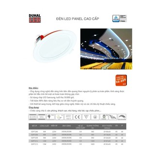 ĐÈN LED ÂM TRẦN PANEL DUHAL 7W (KDPT207) TĂNG PHÔ TÍCH HỢP