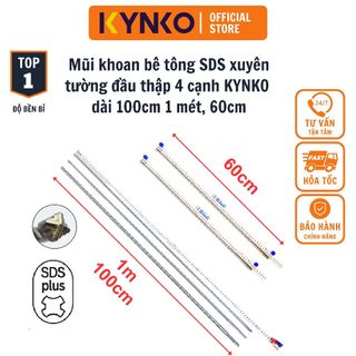  Mũi khoan bê tông SDS xuyên tường đầu thập 4 cạnh KYNKO siêu dài 1m 100cm 60cm 
