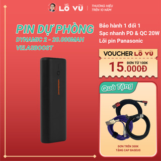 Pin dự phòng sạc nhanh Velasboost Dynamic 2, Dung lượng 20.000mAh, công suất 22.5W, sạc dự phòng