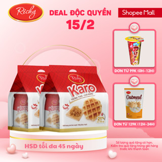 Bánh trứng tươi - chà bông KARO Richy Sợi thịt gà bịch 6 chiếc 156gr (26g/chiếc)