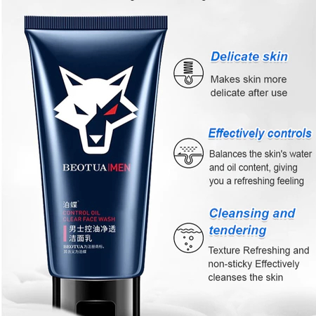 Sữa rửa mặt than tre BOTEX MEN - Sữa rửa mặt dành cho nam BOTEX tạo bọt nhẹ nhàng, sạch bã nhờn, dưỡng ẩm, kiềm dầu 80g