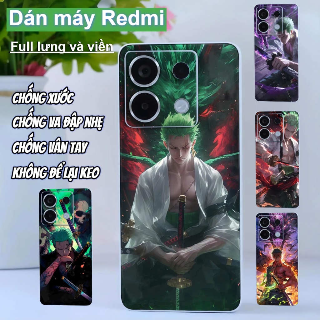 Miếng dán Skin Mặt lưng sau full viền Xiaomi Redmi Note 13 Pro 5G , 12 Turbo ,K70 Pro , K40 Pro K50 