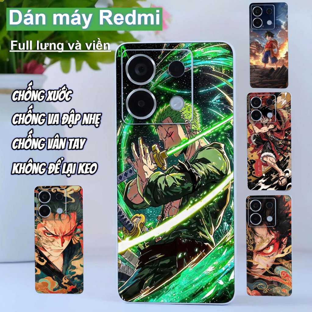 Miếng dán Skin Mặt lưng sau full viền Xiaomi Redmi Note 13 Pro 5G , 12 Turbo ,K70 Pro , K40 Pro K50 
