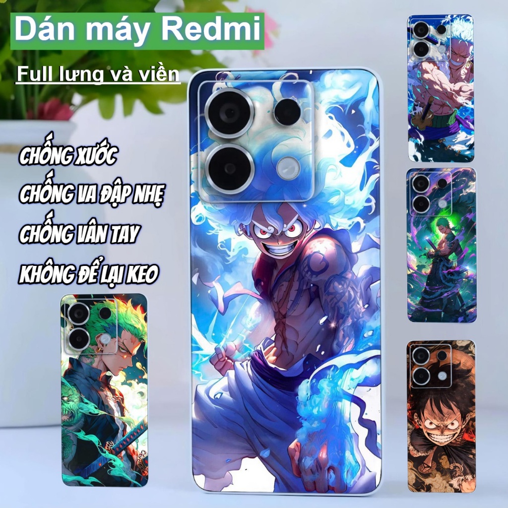 Miếng dán Skin Mặt lưng sau full viền Xiaomi Redmi Note 13 Pro 5G , 12 Turbo ,K70 Pro , K40 Pro K50 