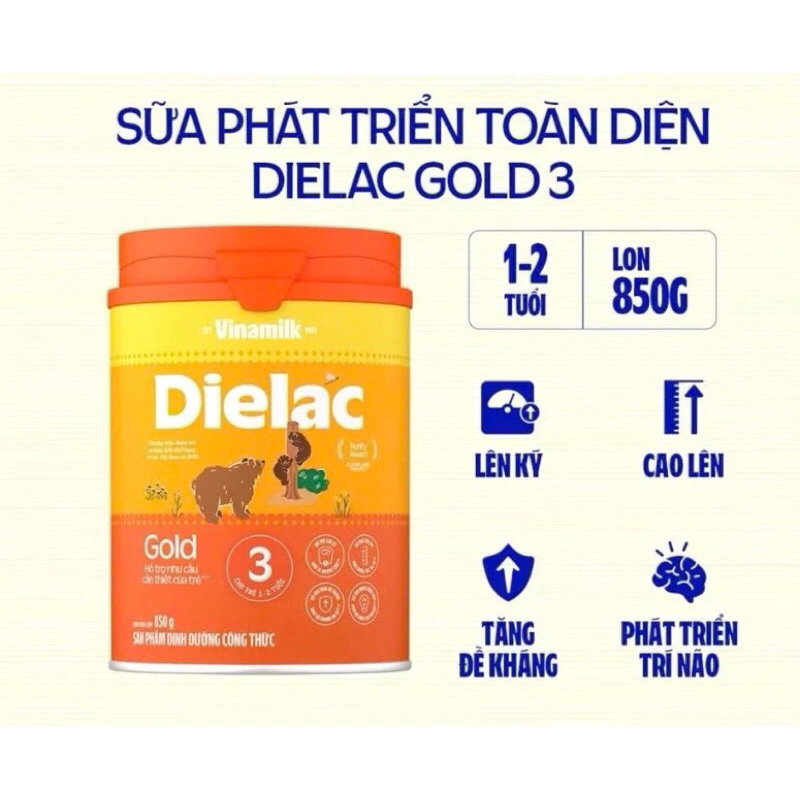 Mẫu mới - Sữa bột dielac Alpha gold số 3/4 850g