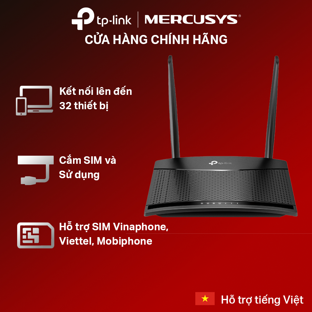 Bộ Phát Wifi Di Động TP-Link TL-MR100 4G LTE Chuẩn N 300Mbps