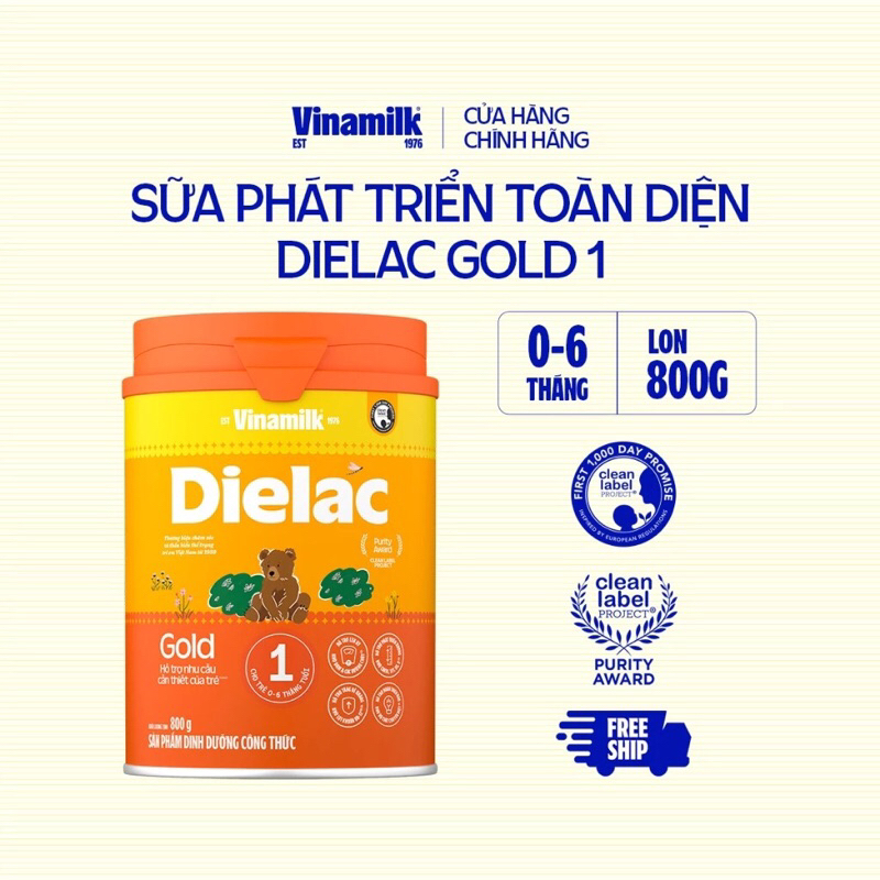 Mẫu mới -  Sữa bột dielac Alpha gold số 1, số 2 800g