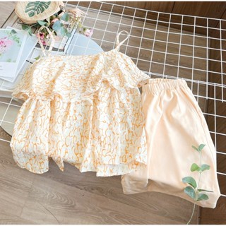  Bộ đồ ngủ nữ áo 2 dây quần ngắn hoa nhí dễ thương mặc ở nhà chất Lụa Đũi Tole Lanh xô muslin mềm mát 