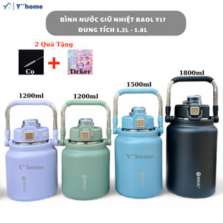 Bình Giữ Nhiệt Dễ Thương 1.2L - 1.8L Y17, Bình Nước Bằng 2 Lớp Inox 304 Dầy Dặn, Có Ống Hút, Quay Xách,7 Ngày Đổi Trả