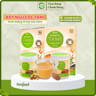 Bột ngũ cốc Tami không đường Hộp 900g (50 gói) dinh dưỡng từ hạt nảy mầm Tâm Minh Foods